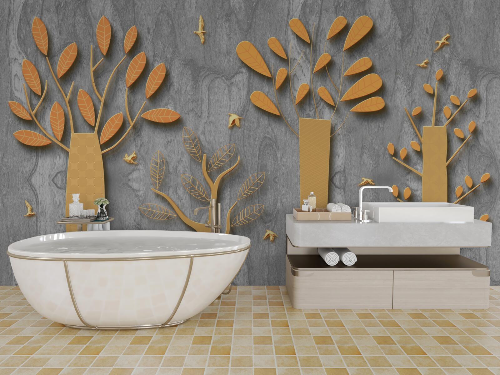 Фотошпалери золота абстракція осіннього лісу