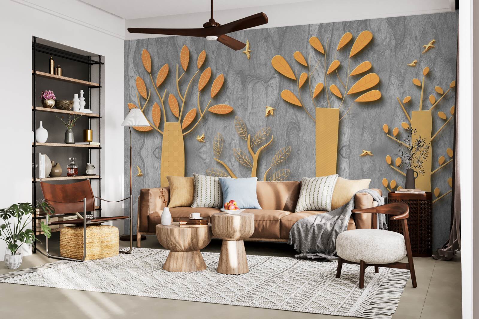 Фотошпалери золота абстракція осіннього лісу