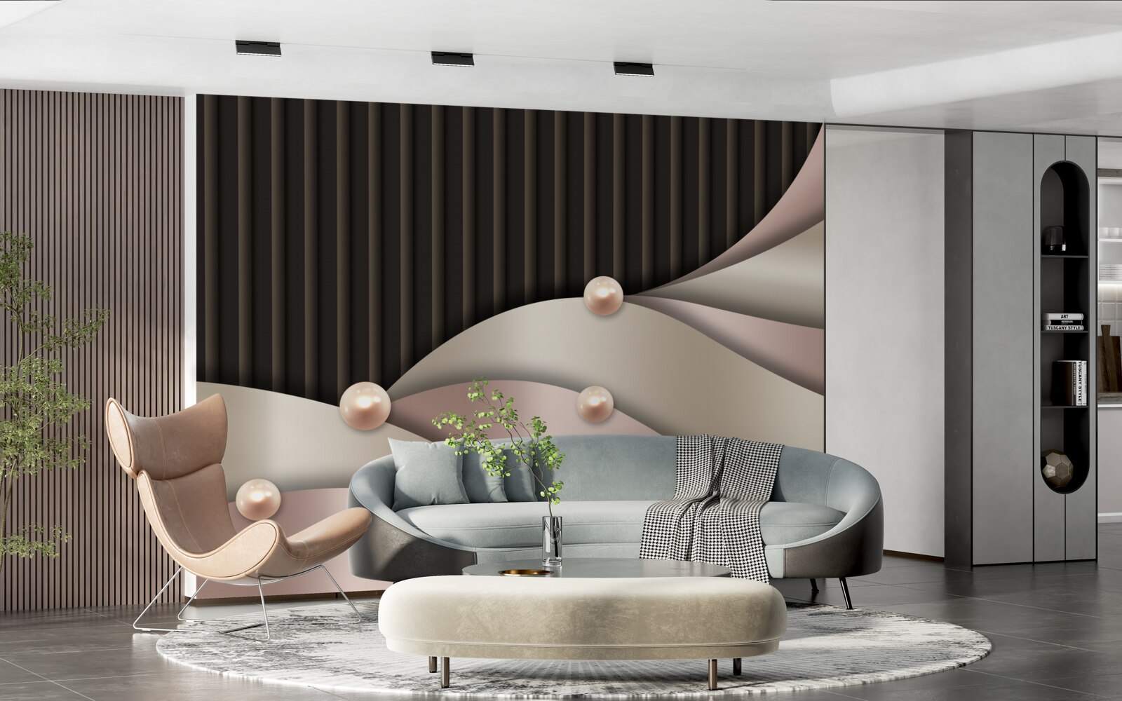 Фотошпалери абстрактні золоті перлини на шовку