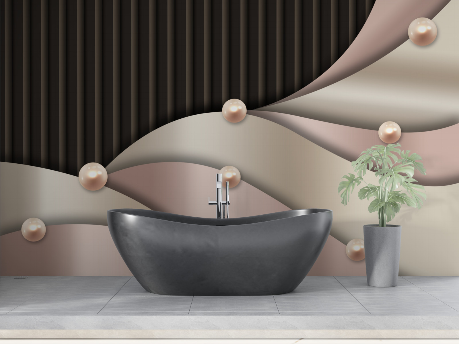 Фотошпалери абстрактні золоті перлини на шовку