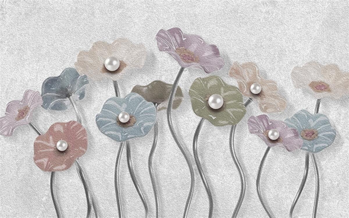 Фотошпалери стрункі гербери, зібрані в букет різних кольорів