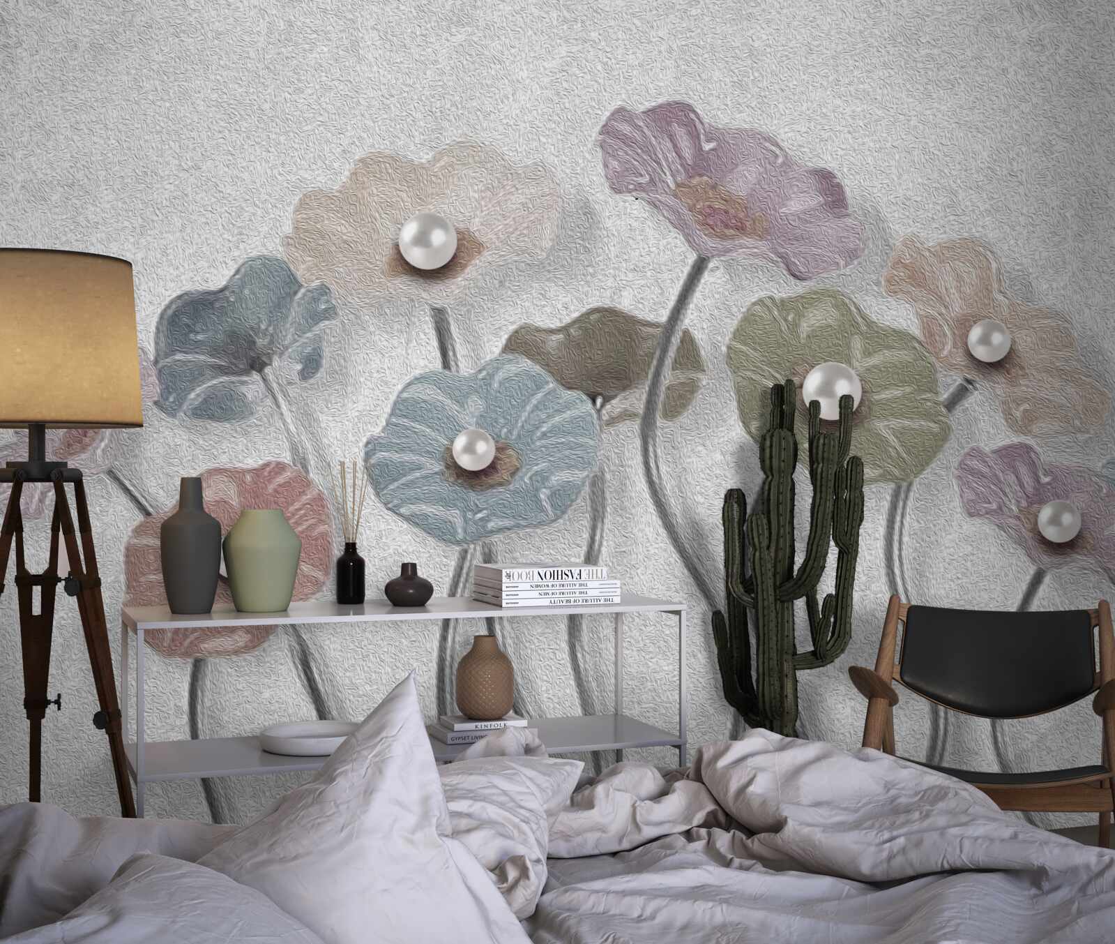 Фотошпалери стрункі гербери, зібрані в букет різних кольорів