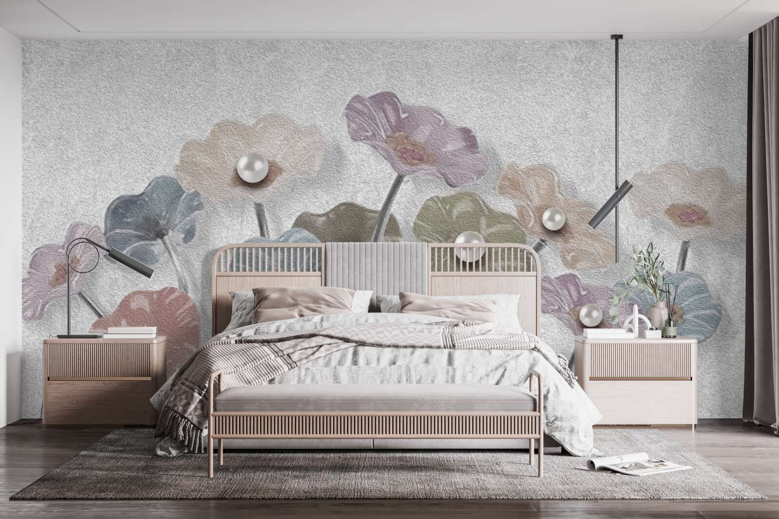 Фотошпалери стрункі гербери, зібрані в букет різних кольорів