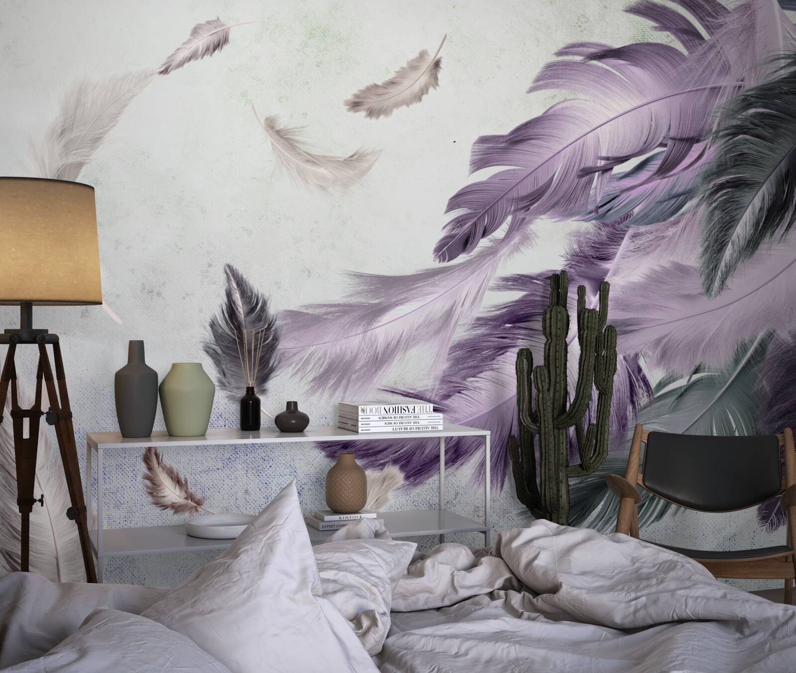 Фотошпалери фіолетове летюче пір'я