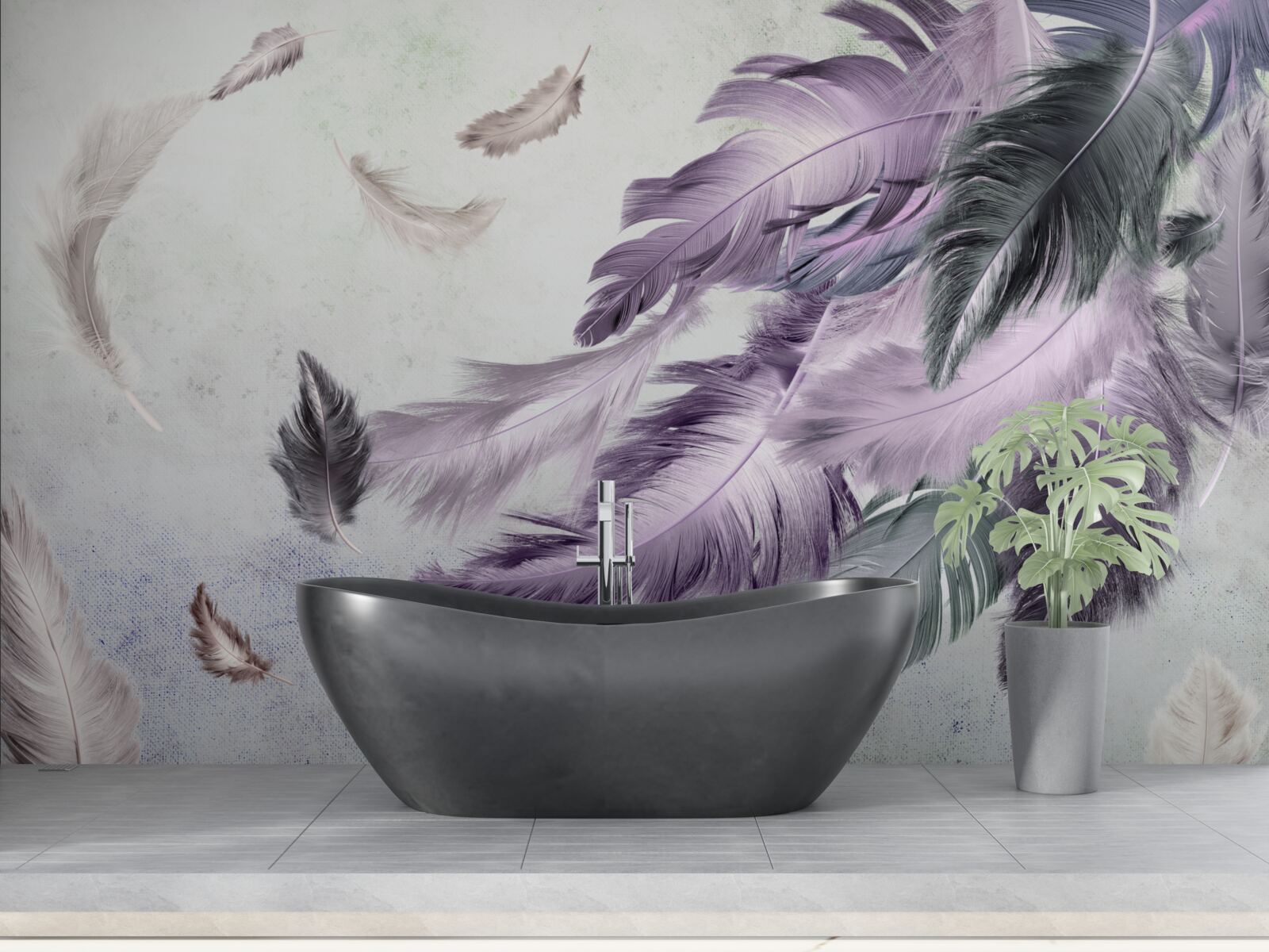 Фотошпалери фіолетове летюче пір'я