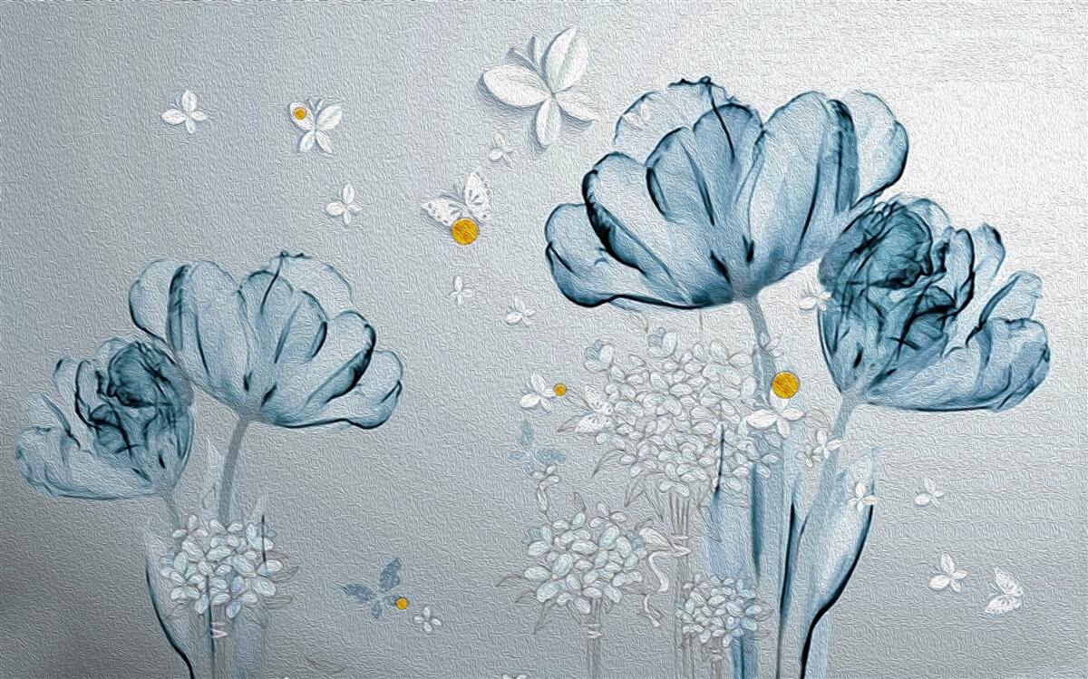 Фотошпалери весняні маки мають прозорі квіти