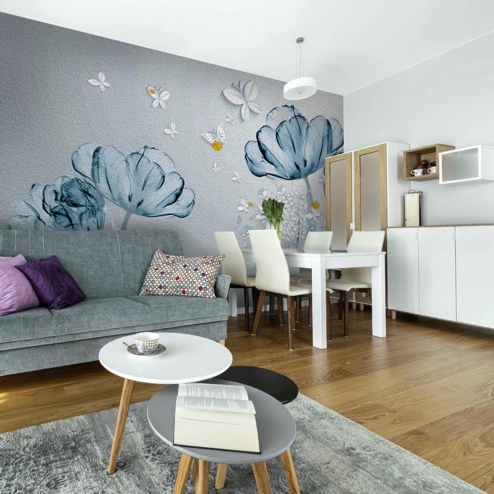 Фотошпалери весняні маки мають прозорі квіти