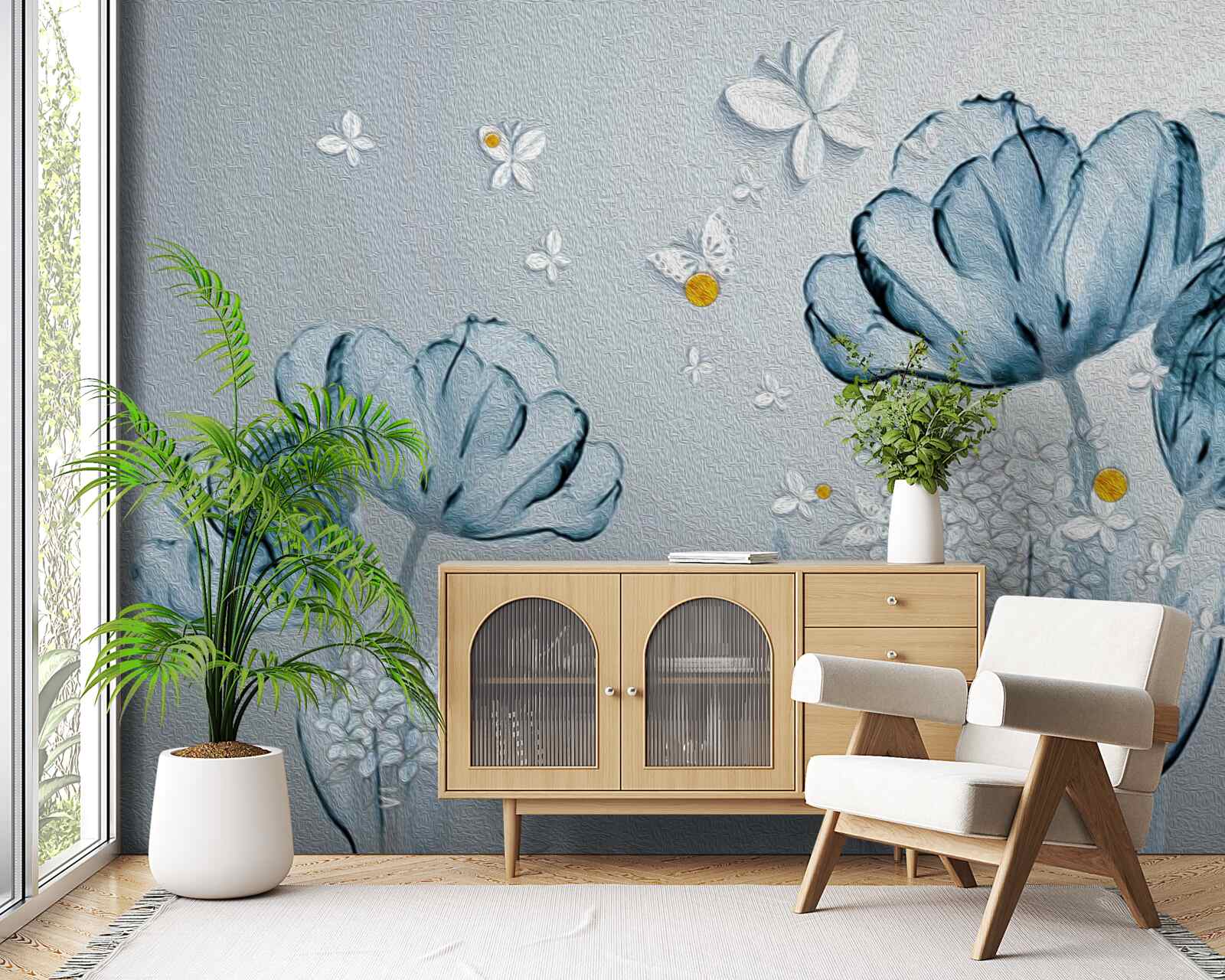 Фотошпалери весняні маки мають прозорі квіти