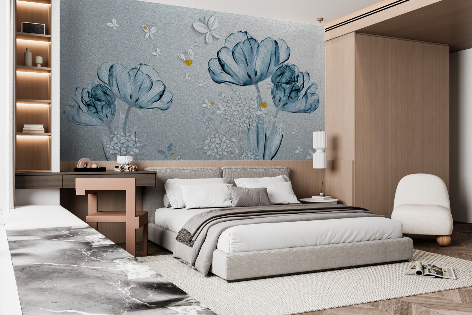 Фотошпалери весняні маки мають прозорі квіти