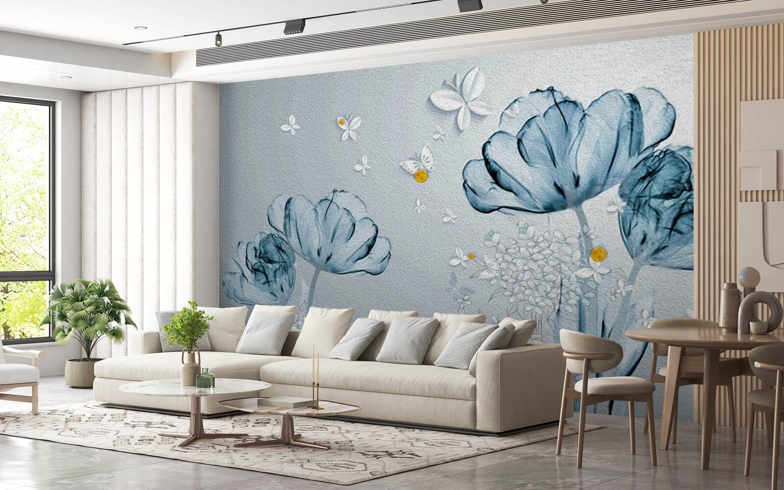 Фотошпалери весняні маки мають прозорі квіти