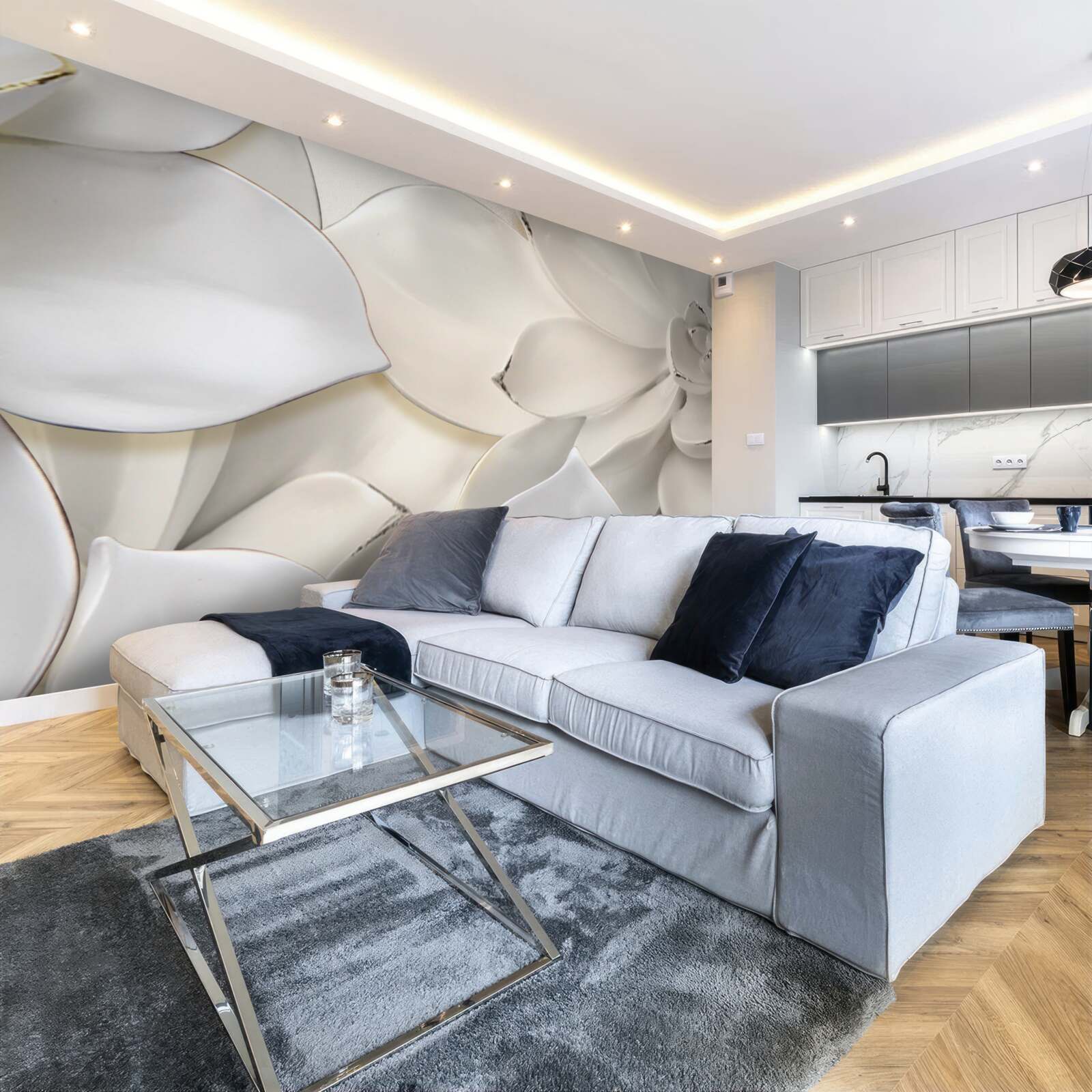 Фотошпалери квіти білі, як порцеляна