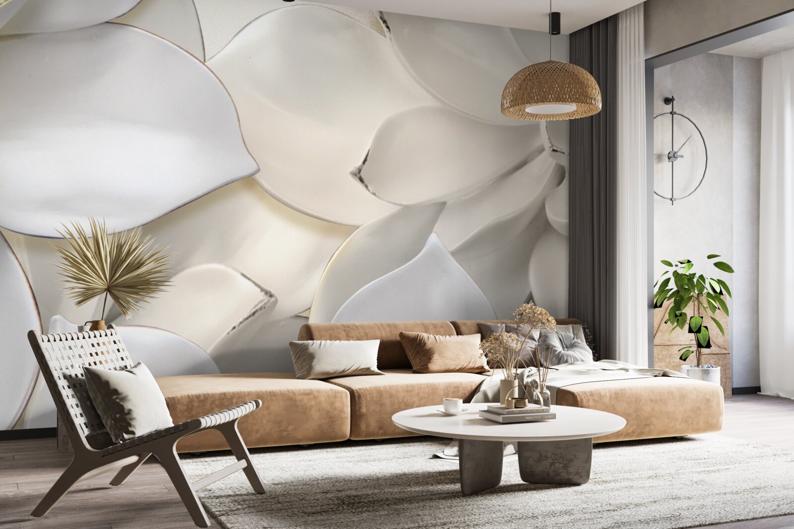 Фотошпалери квіти білі, як порцеляна