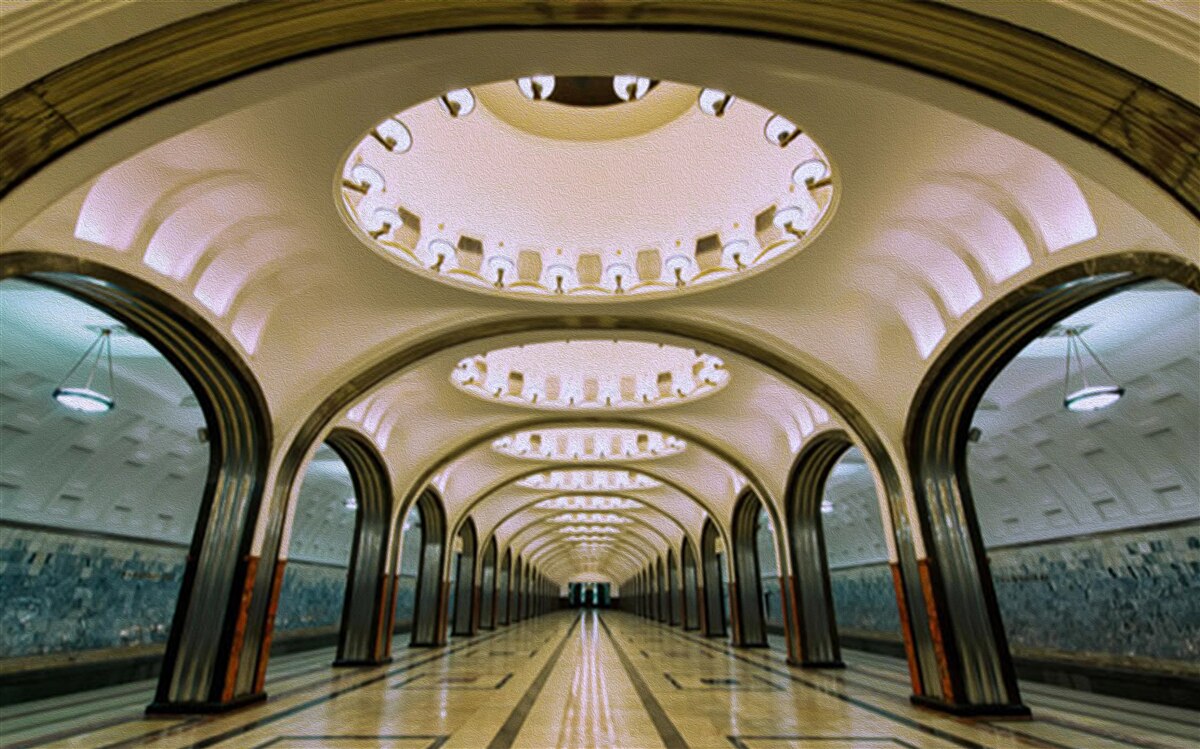 Фотошпалери візуальне представлення тунелю метрополітену