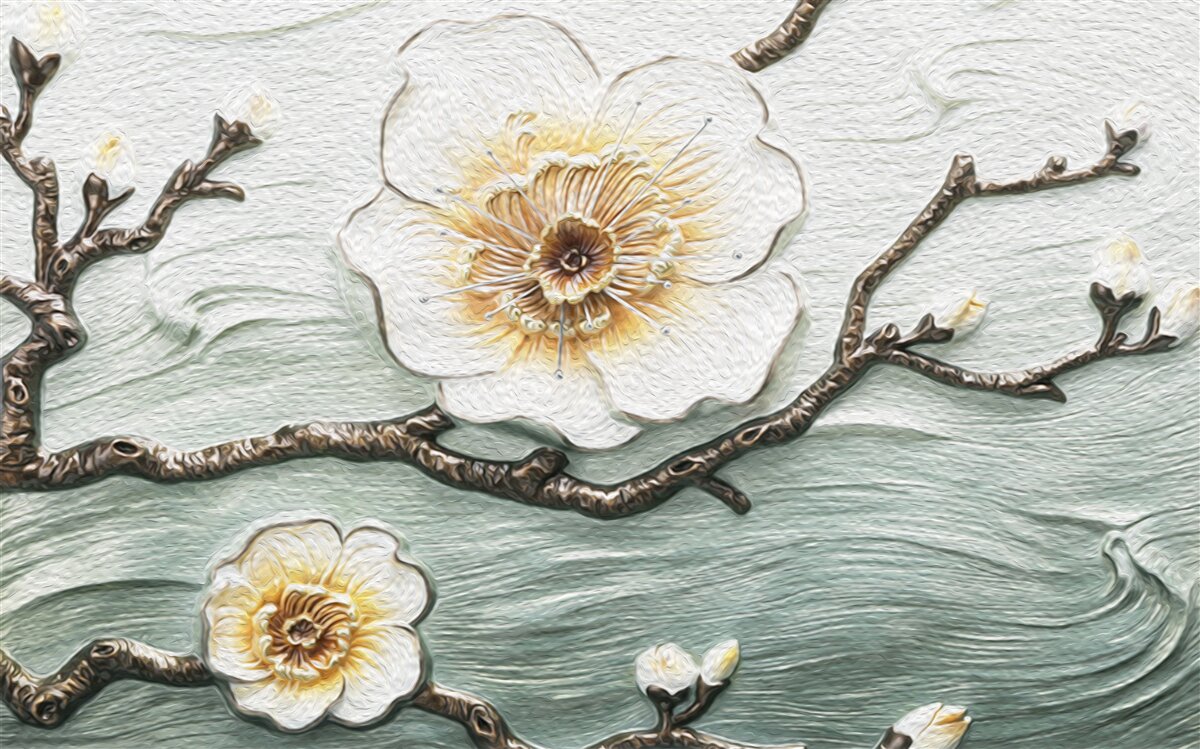 Фотошпалери вітер гойдає бутони білої магнолії