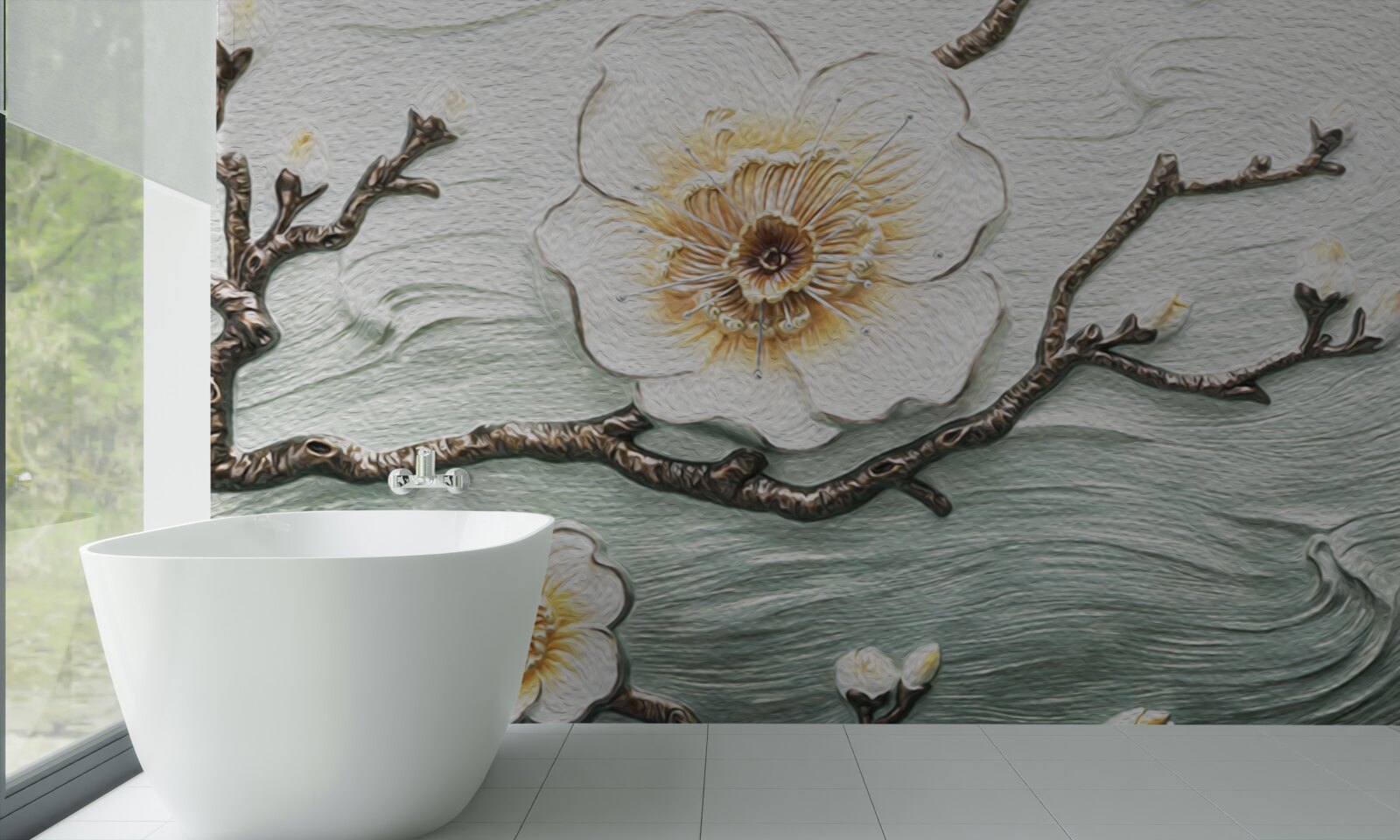 Фотошпалери вітер гойдає бутони білої магнолії