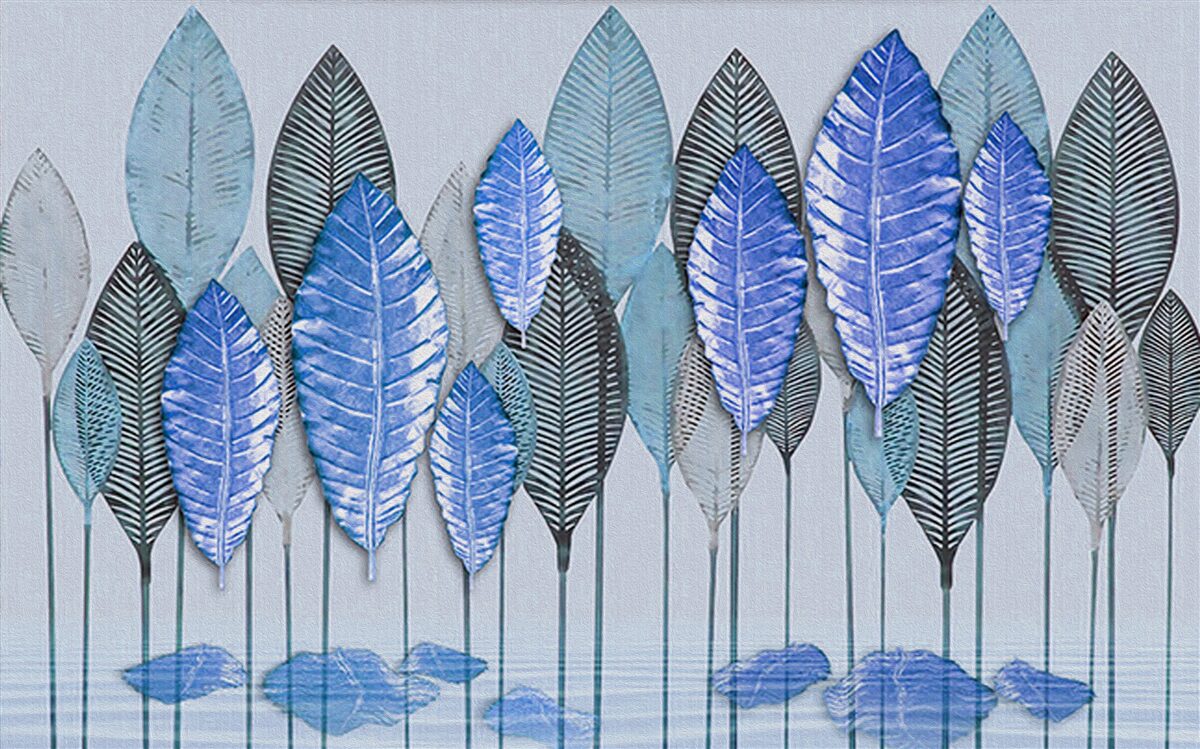 Фотошпалери ліс, занурений в абстракцію, під завісою дощу