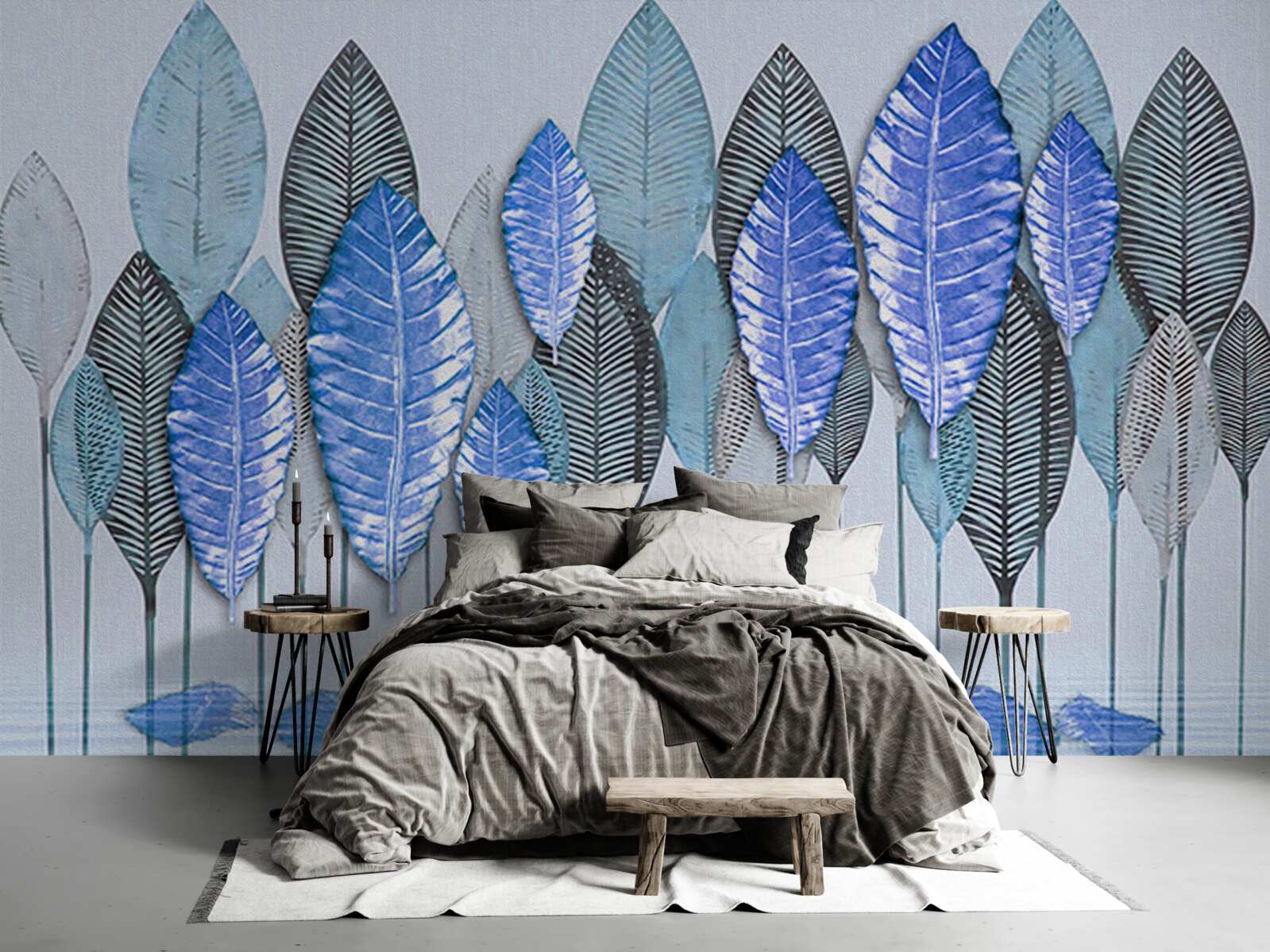 Фотошпалери ліс, занурений в абстракцію, під завісою дощу