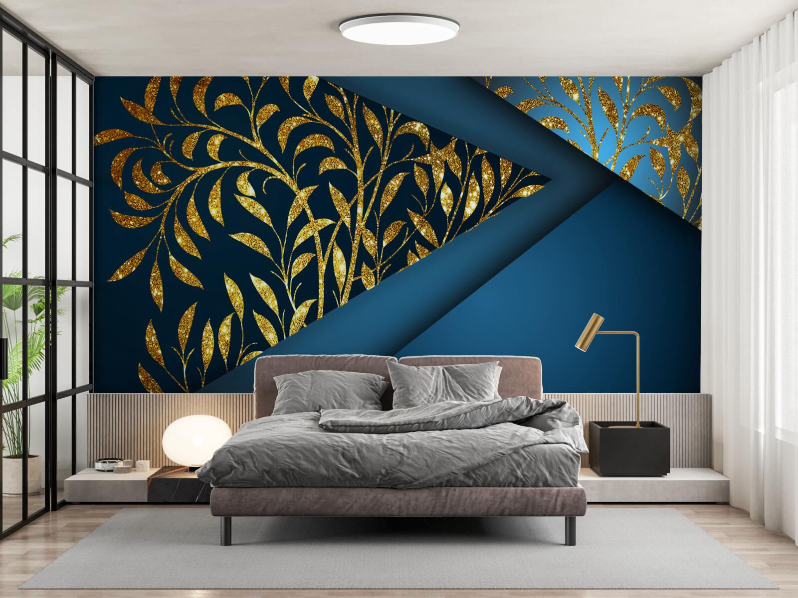 Фотошпалери пшениця сяє золотом під нічним небом