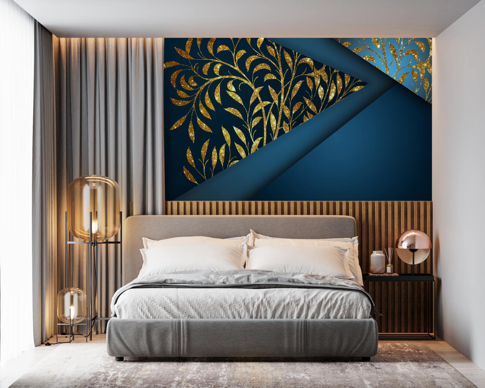 Фотошпалери пшениця сяє золотом під нічним небом