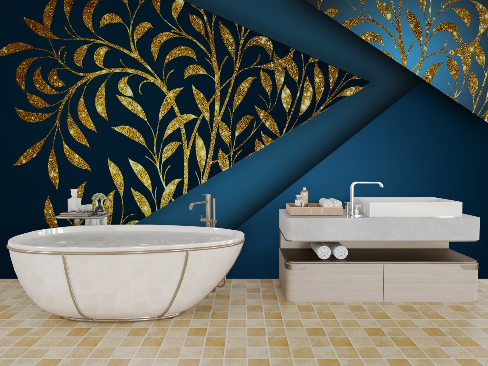 Фотошпалери пшениця сяє золотом під нічним небом