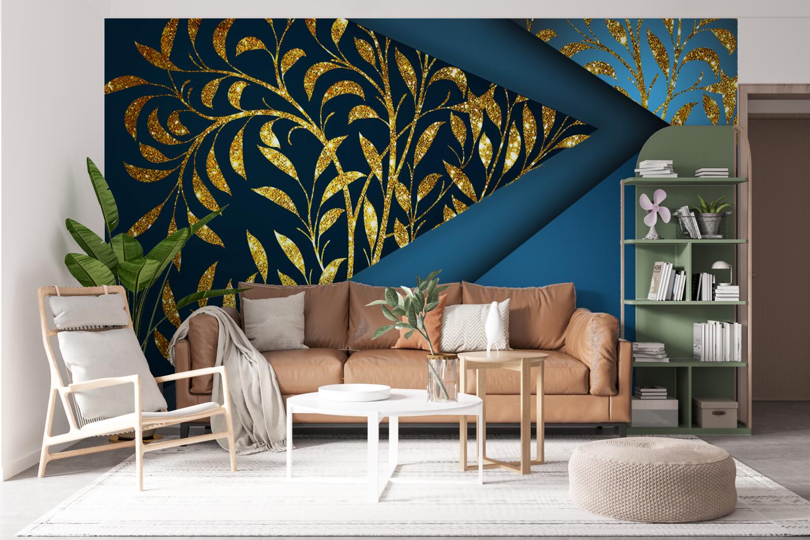 Фотошпалери пшениця сяє золотом під нічним небом