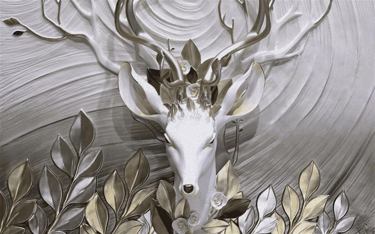 Фотошпалери величний олень з дивовижними рогами