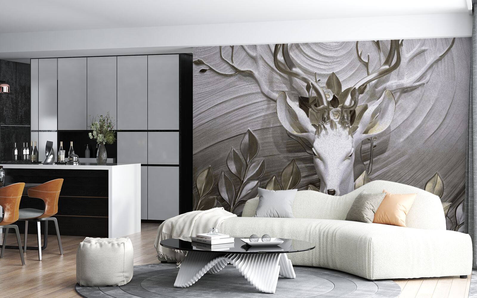 Фотошпалери величний олень з дивовижними рогами