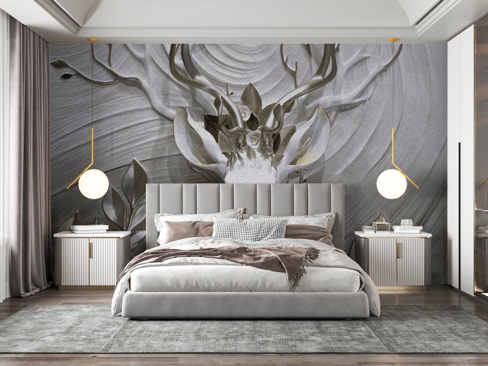 Фотошпалери величний олень з дивовижними рогами