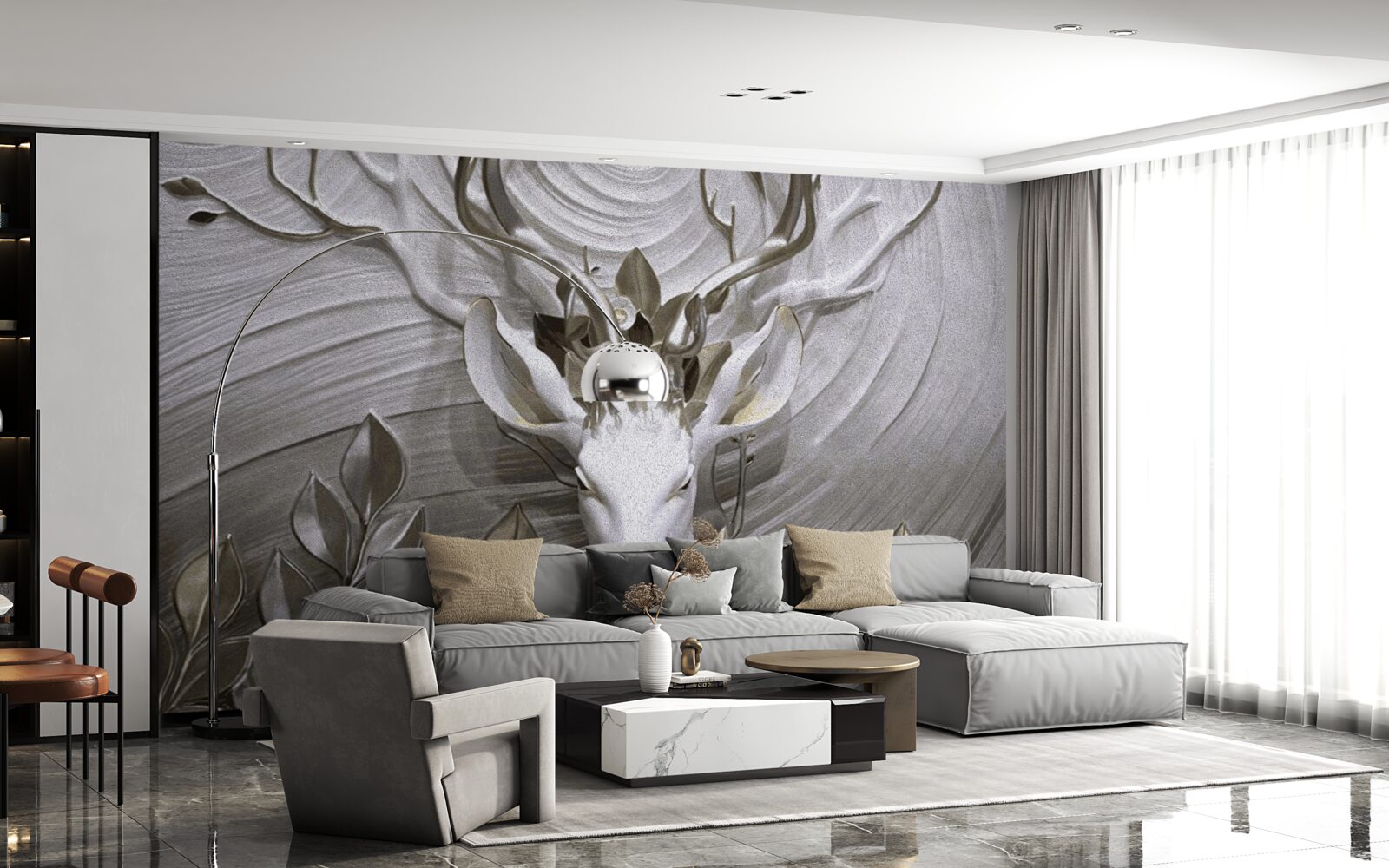 Фотошпалери величний олень з дивовижними рогами