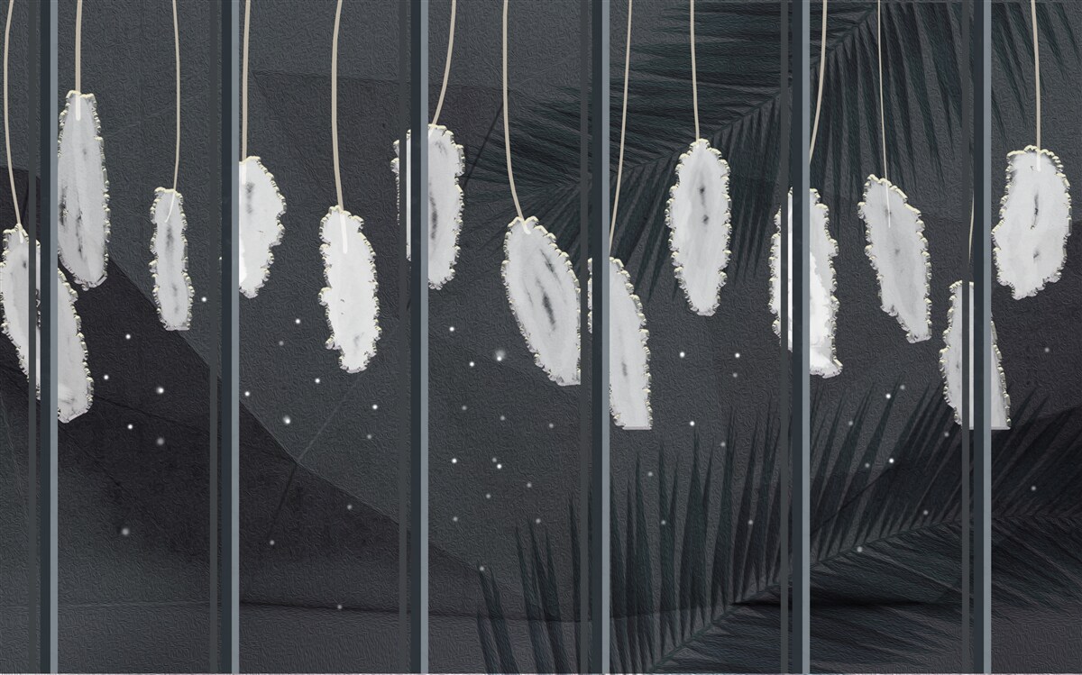 Фотошпалери пухнастість за вечірнім склом