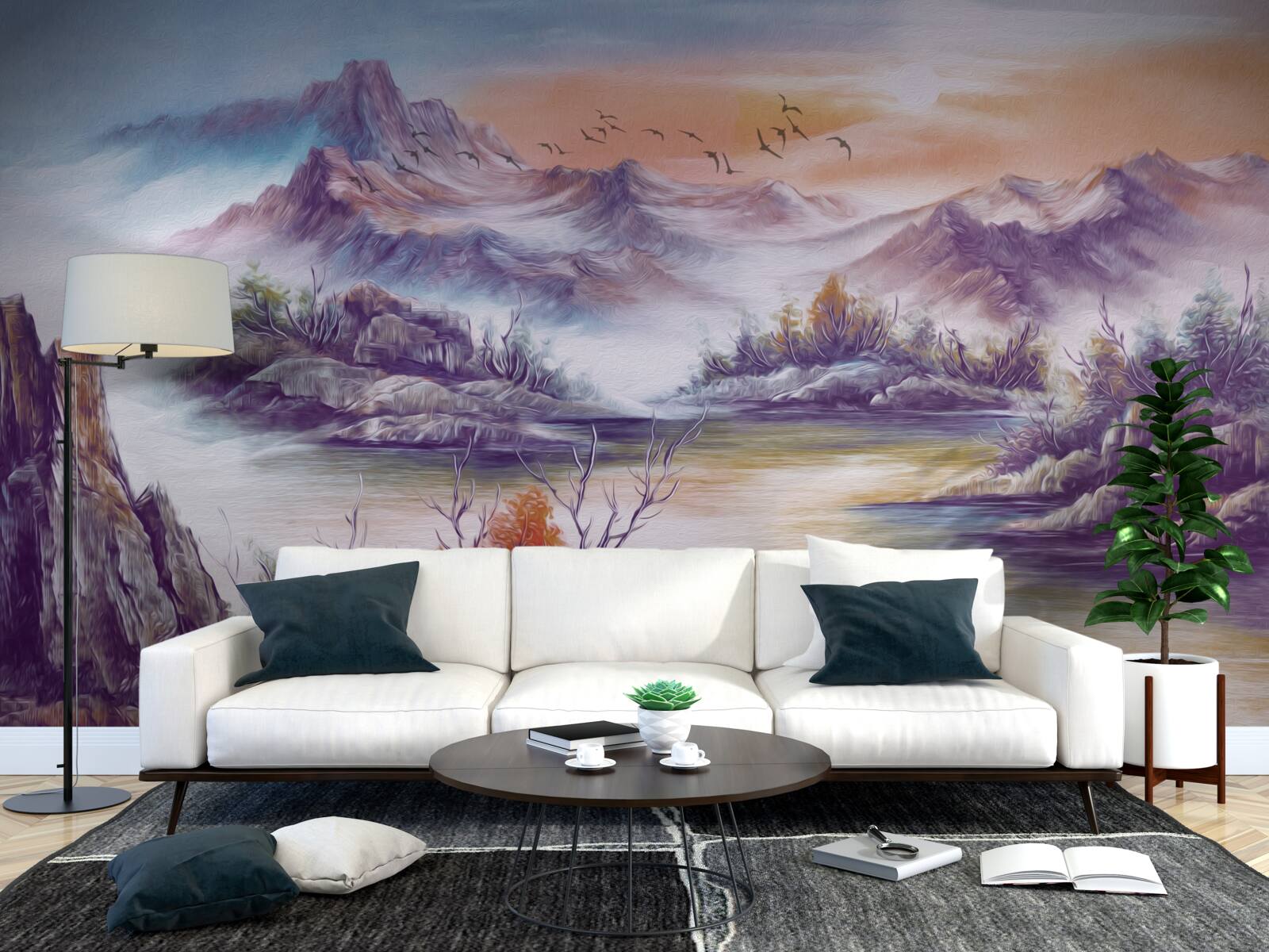 Фотошпалери гори вкриті туманом