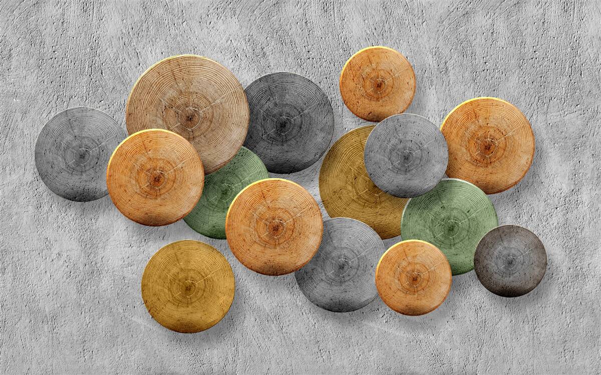 Фотошпалери зрізи дерева з різними відтінками