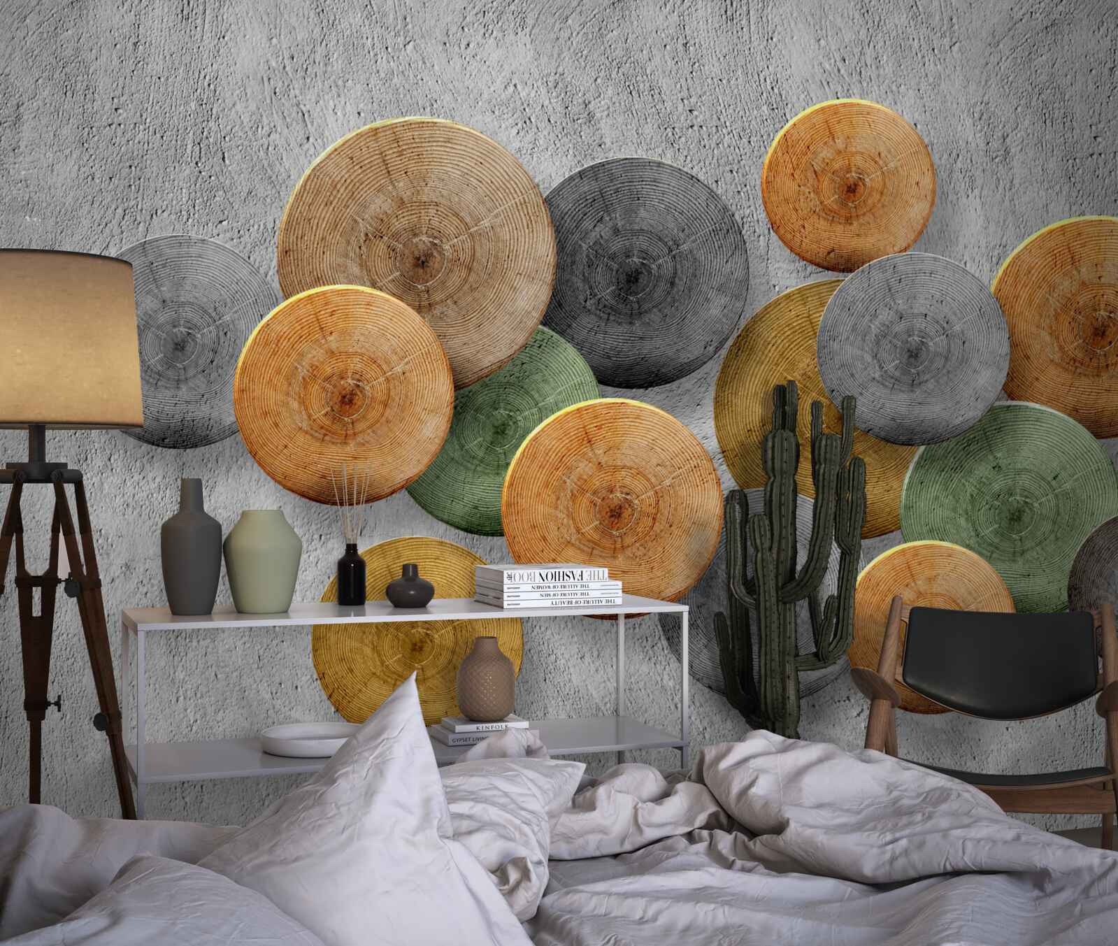 Фотошпалери зрізи дерева з різними відтінками