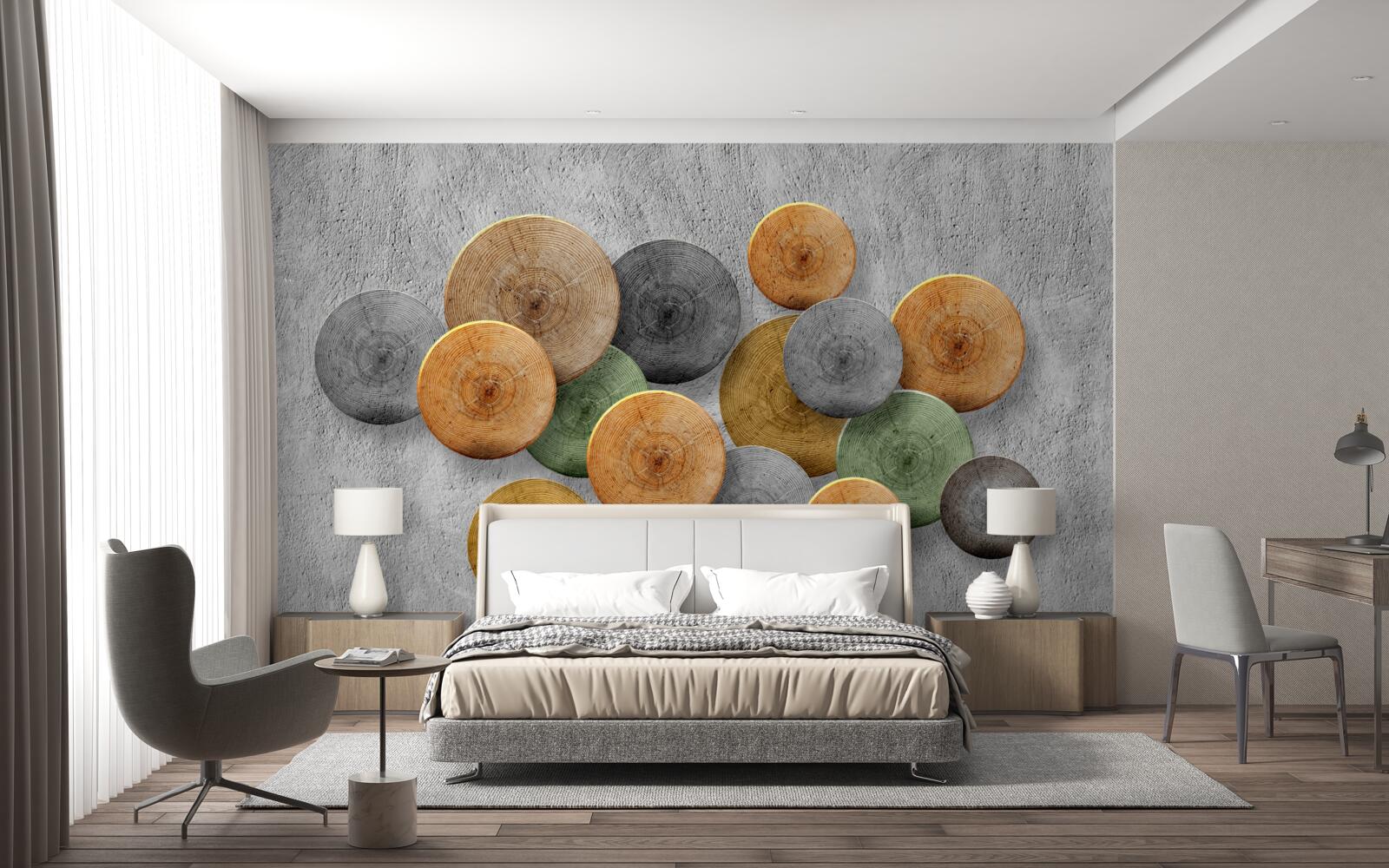 Фотошпалери зрізи дерева з різними відтінками