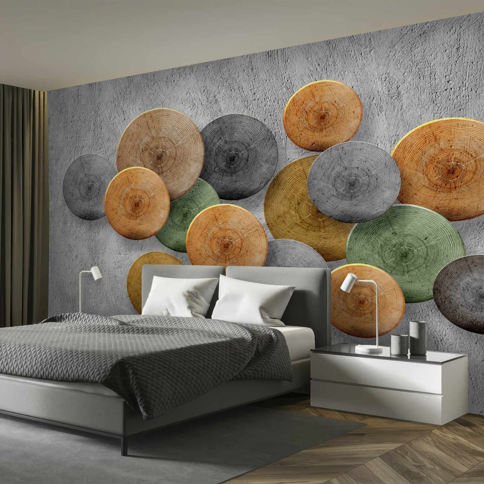 Фотошпалери зрізи дерева з різними відтінками