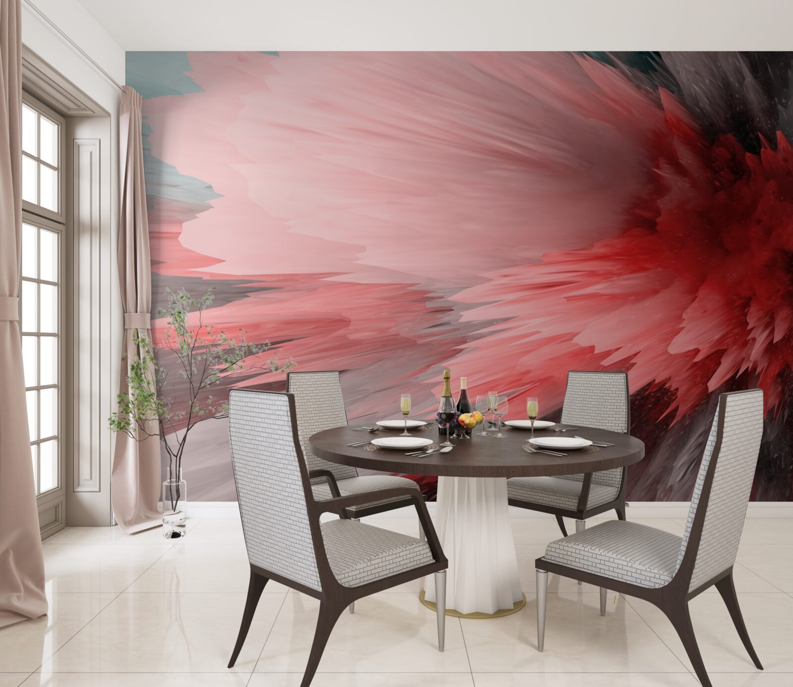 Фотошпалери Енергійний акцент у червоних відтінках