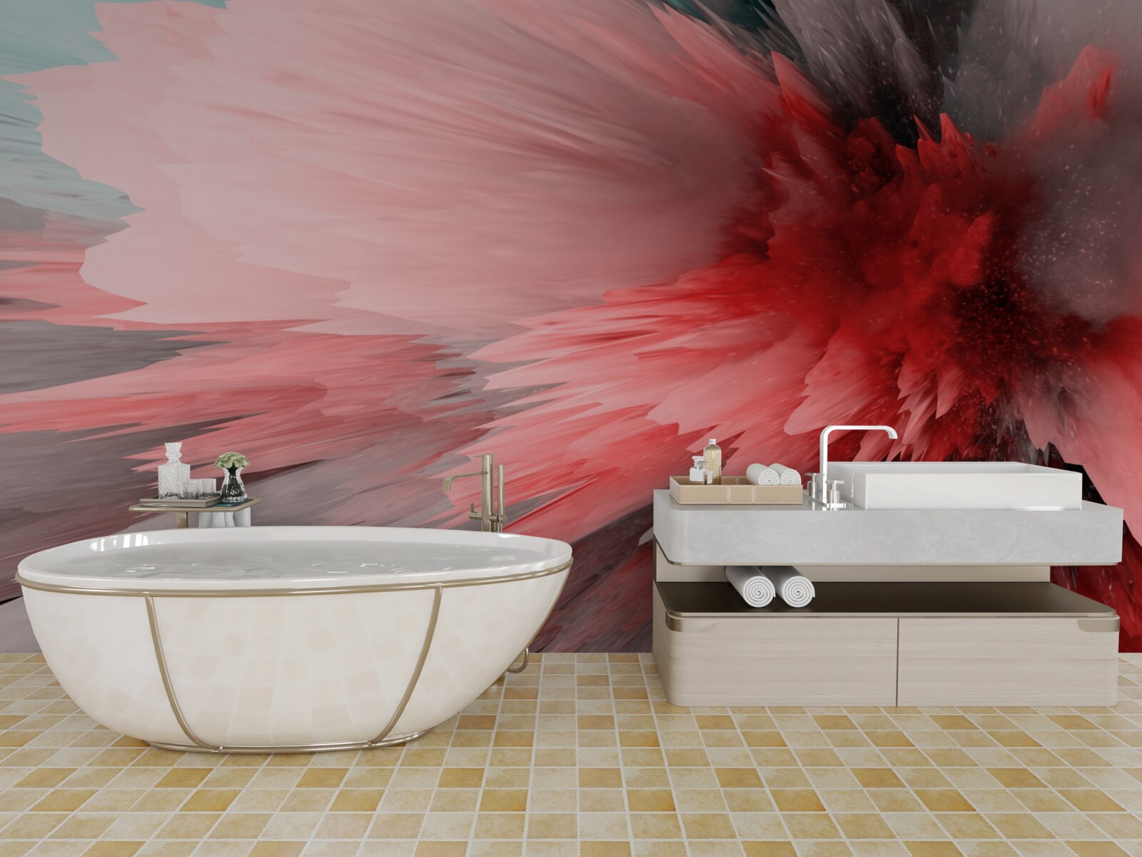 Фотошпалери Енергійний акцент у червоних відтінках