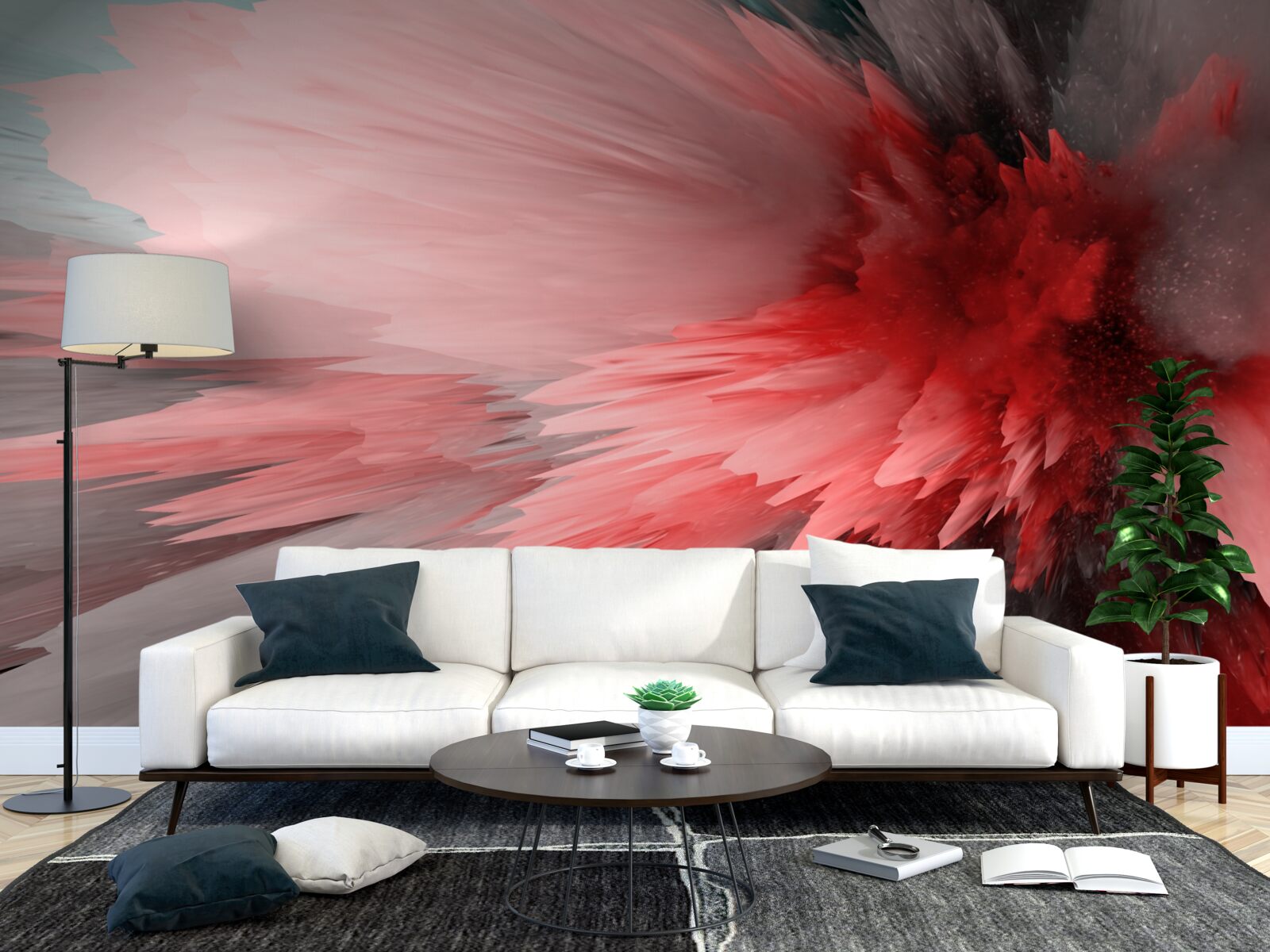 Фотошпалери Енергійний акцент у червоних відтінках