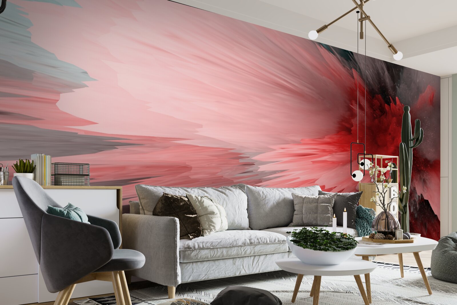 Фотошпалери Енергійний акцент у червоних відтінках