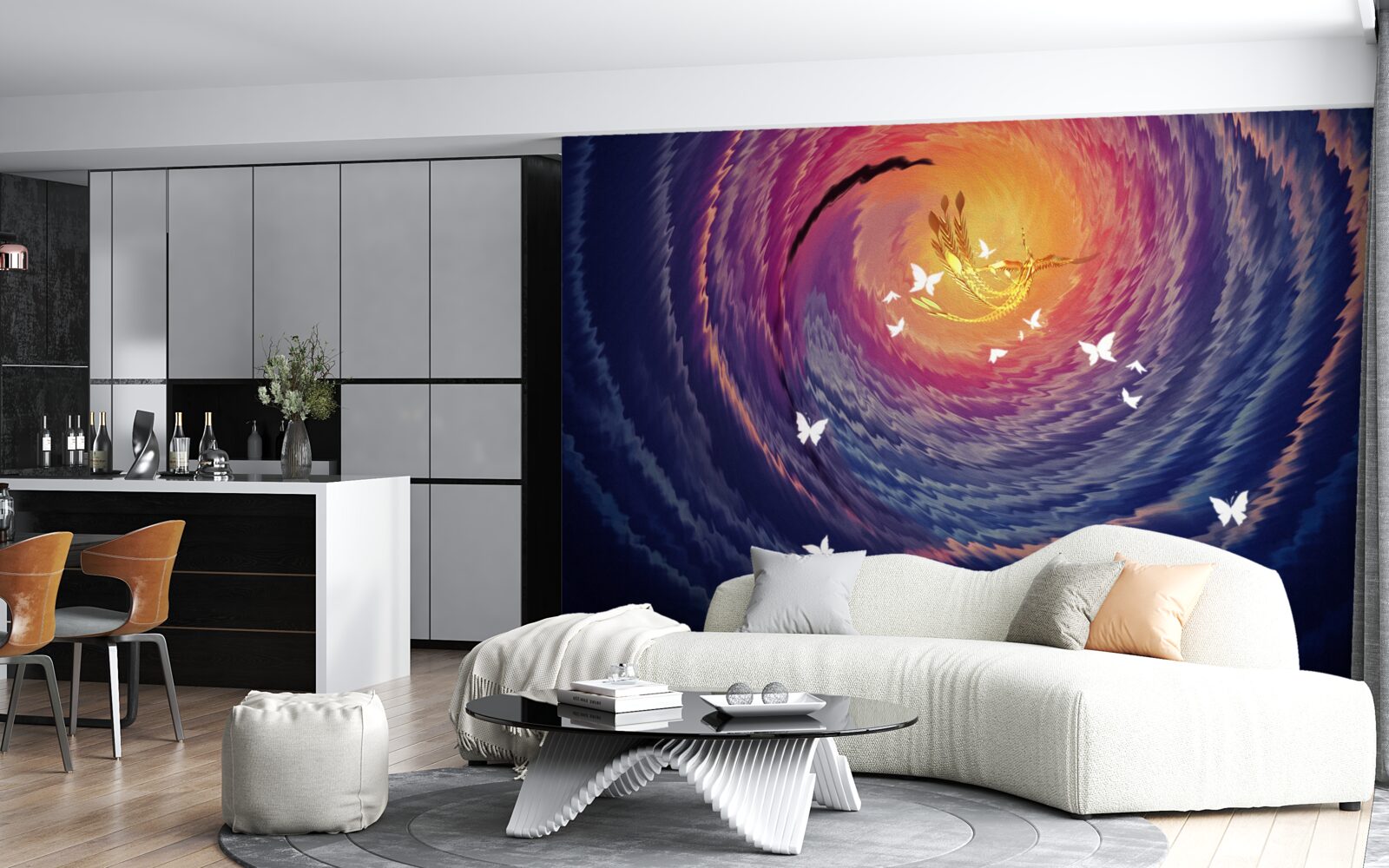 Фотошпалери абстракція - це світло в темну ніч