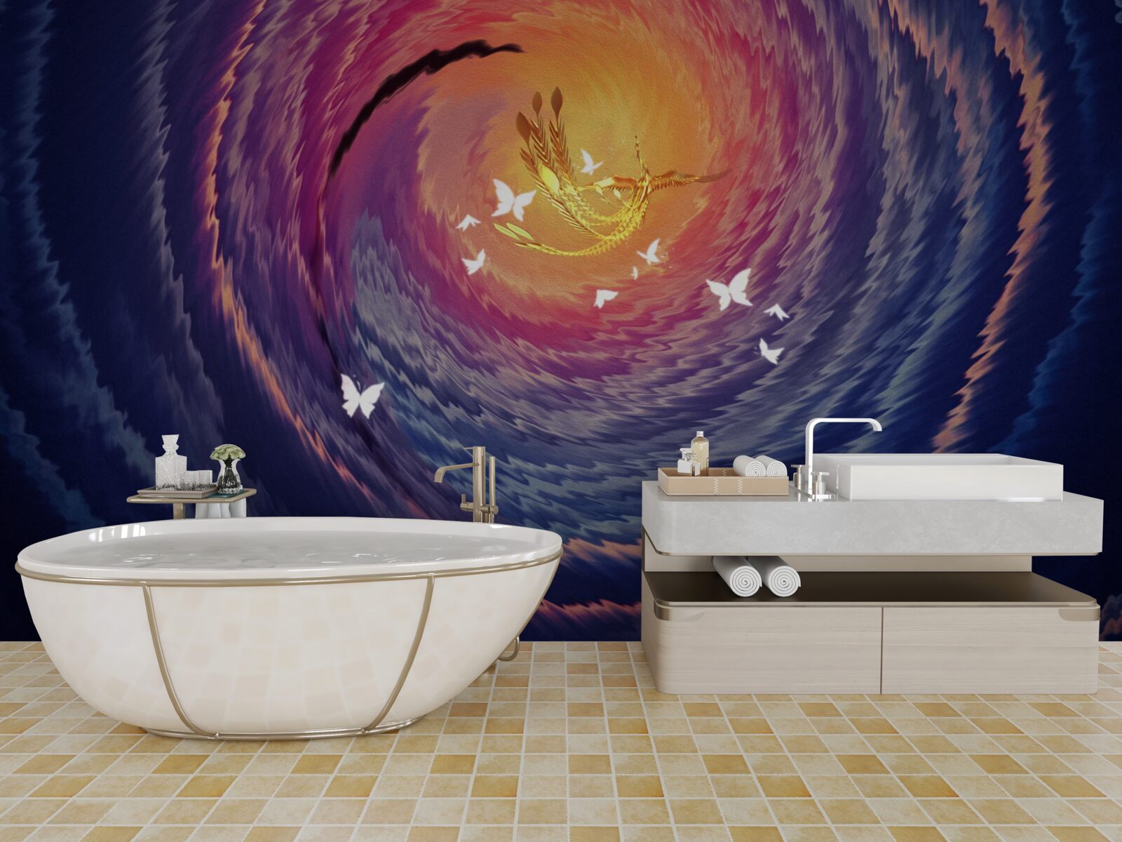 Фотошпалери абстракція - це світло в темну ніч