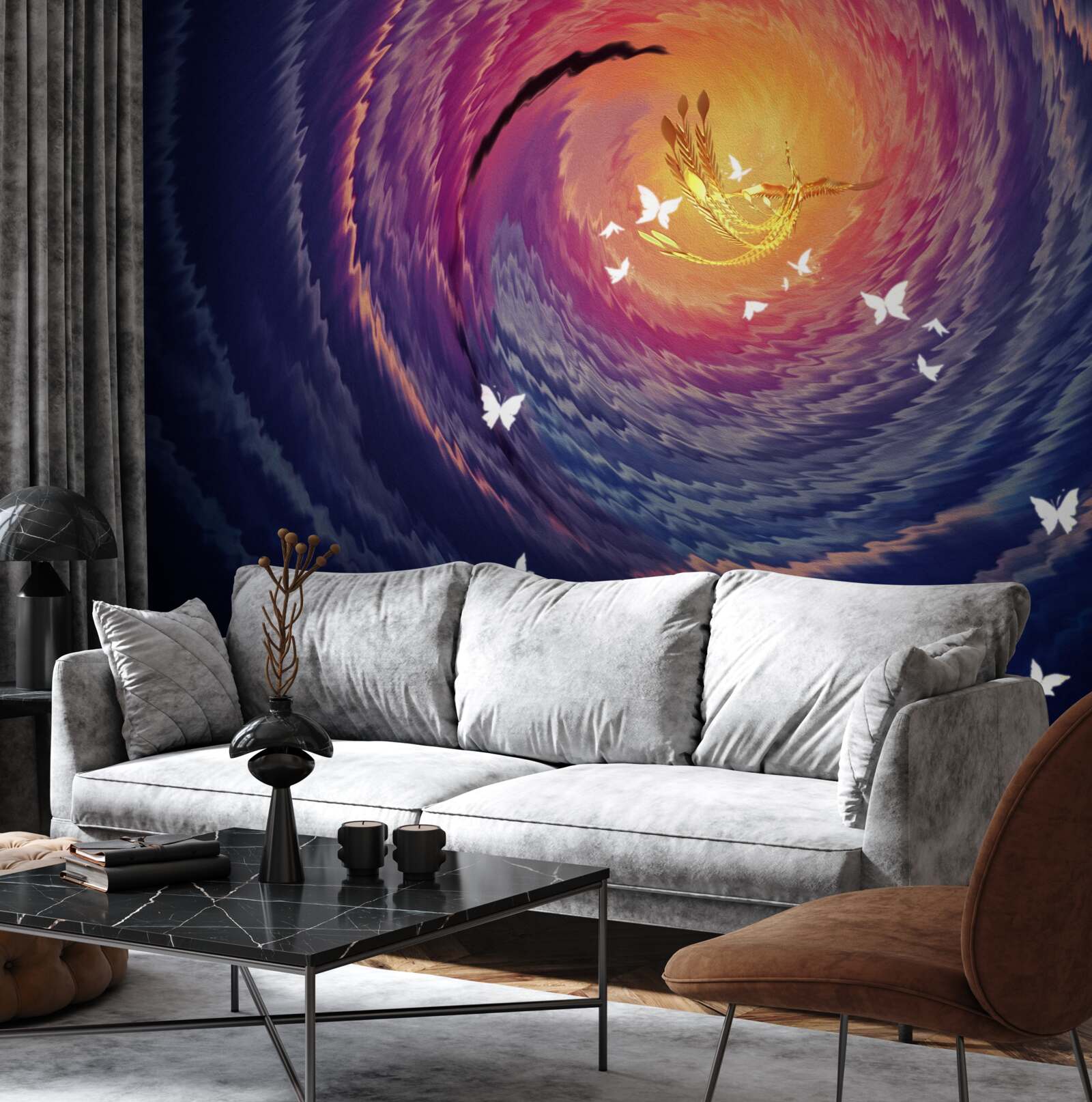 Фотошпалери абстракція - це світло в темну ніч