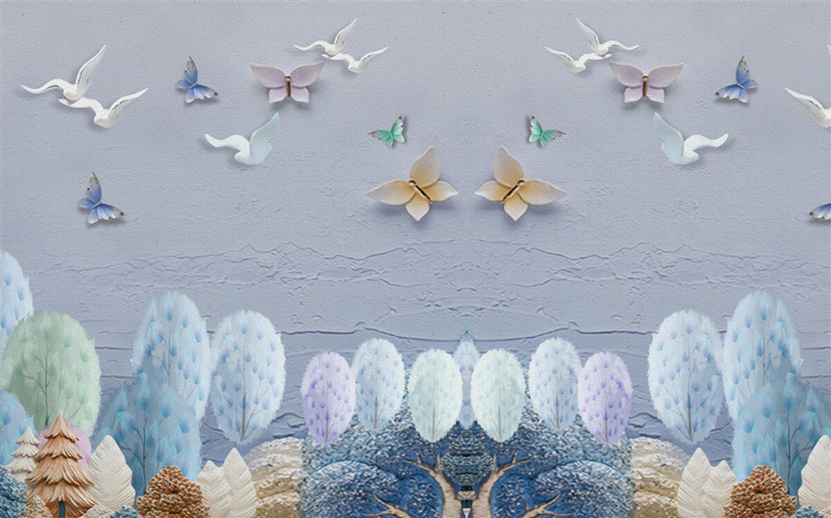 Фотошпалери Ліс восени холодний і насичений кольорами