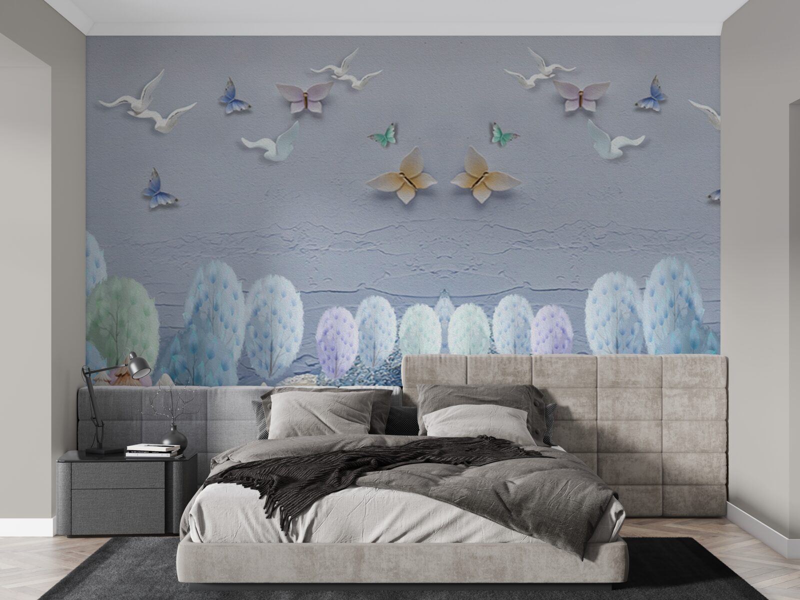 Фотошпалери Ліс восени холодний і насичений кольорами