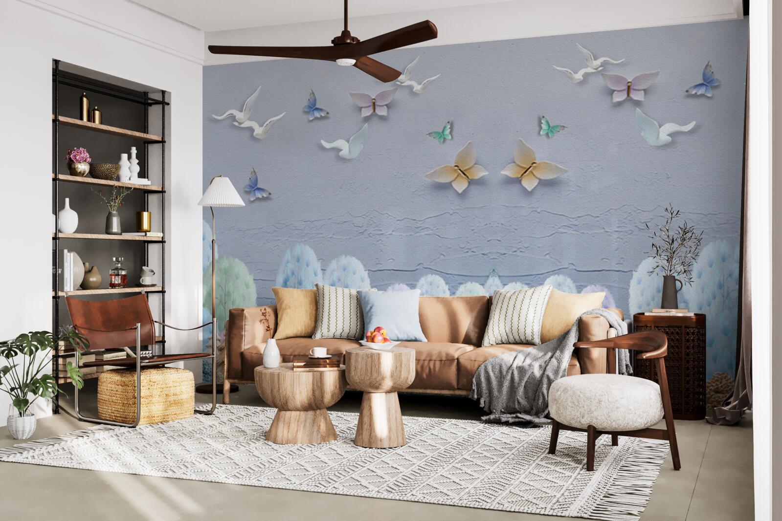 Фотошпалери Ліс восени холодний і насичений кольорами