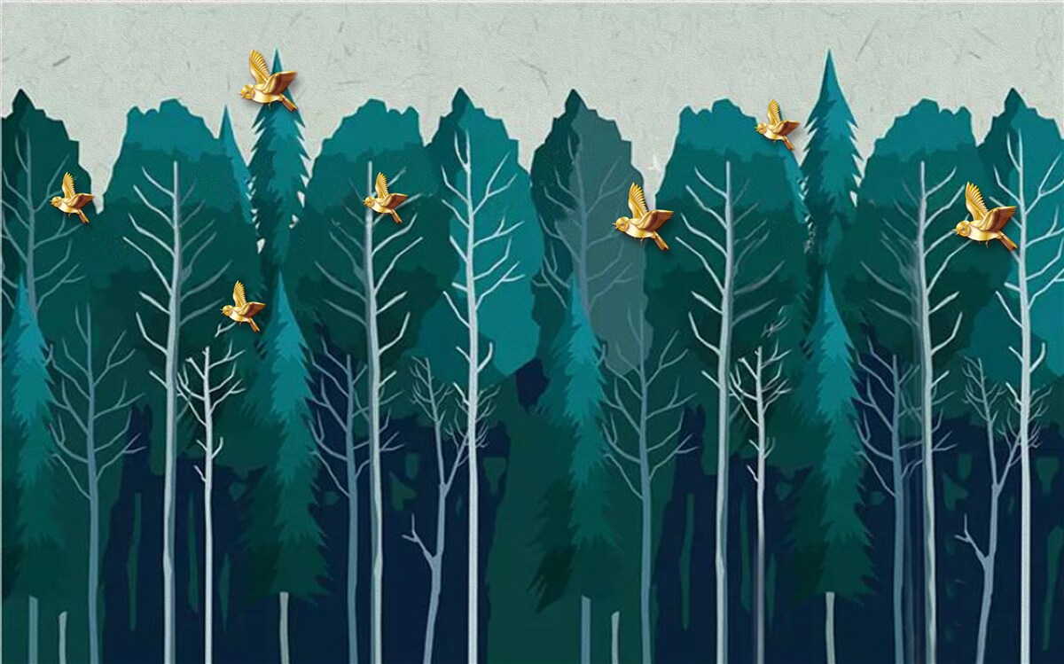 Фотошпалери зображення лісу з листяними деревами