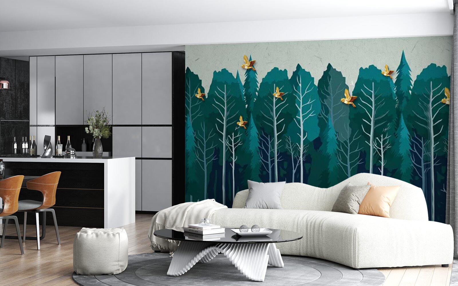 Фотошпалери зображення лісу з листяними деревами