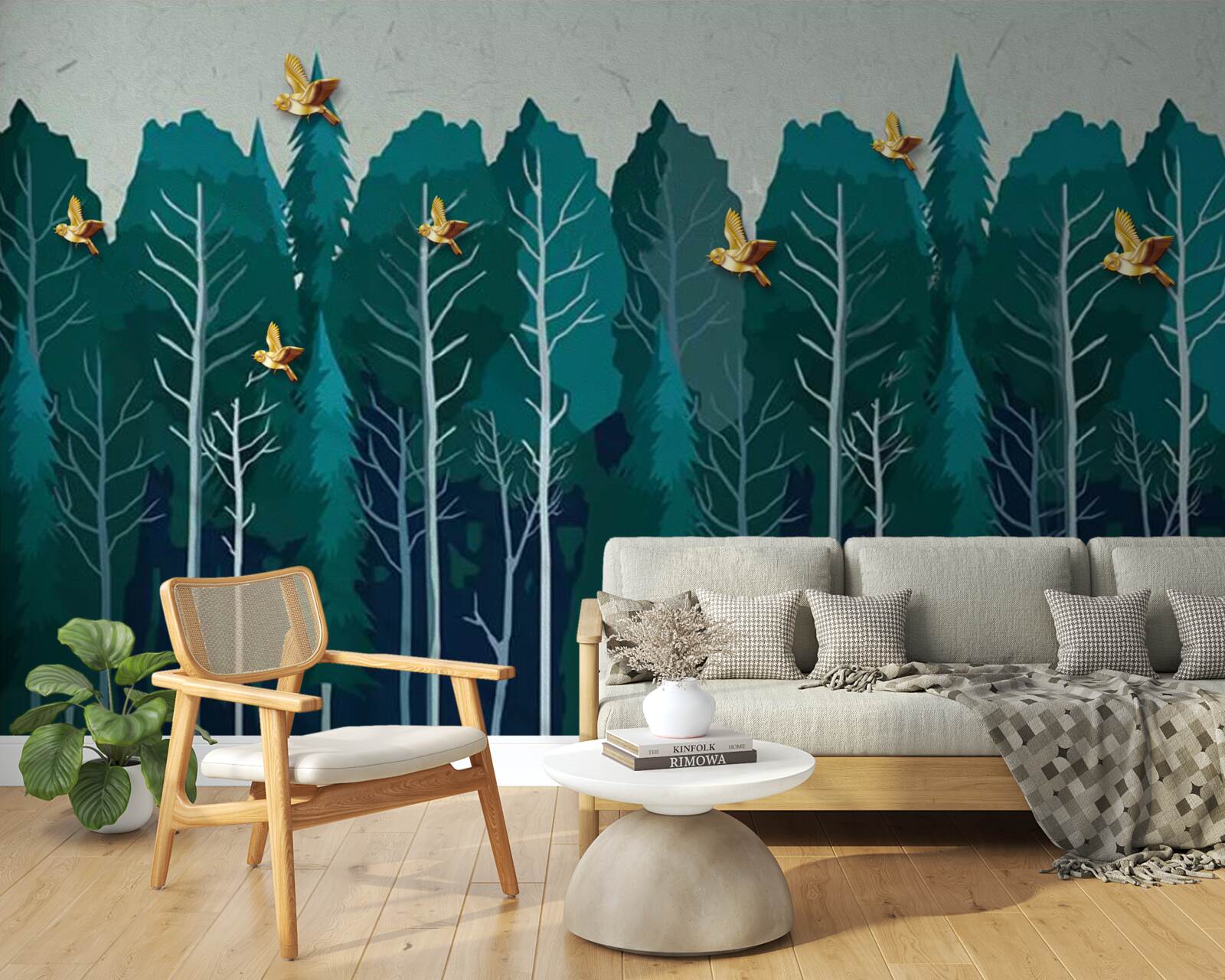 Фотошпалери зображення лісу з листяними деревами