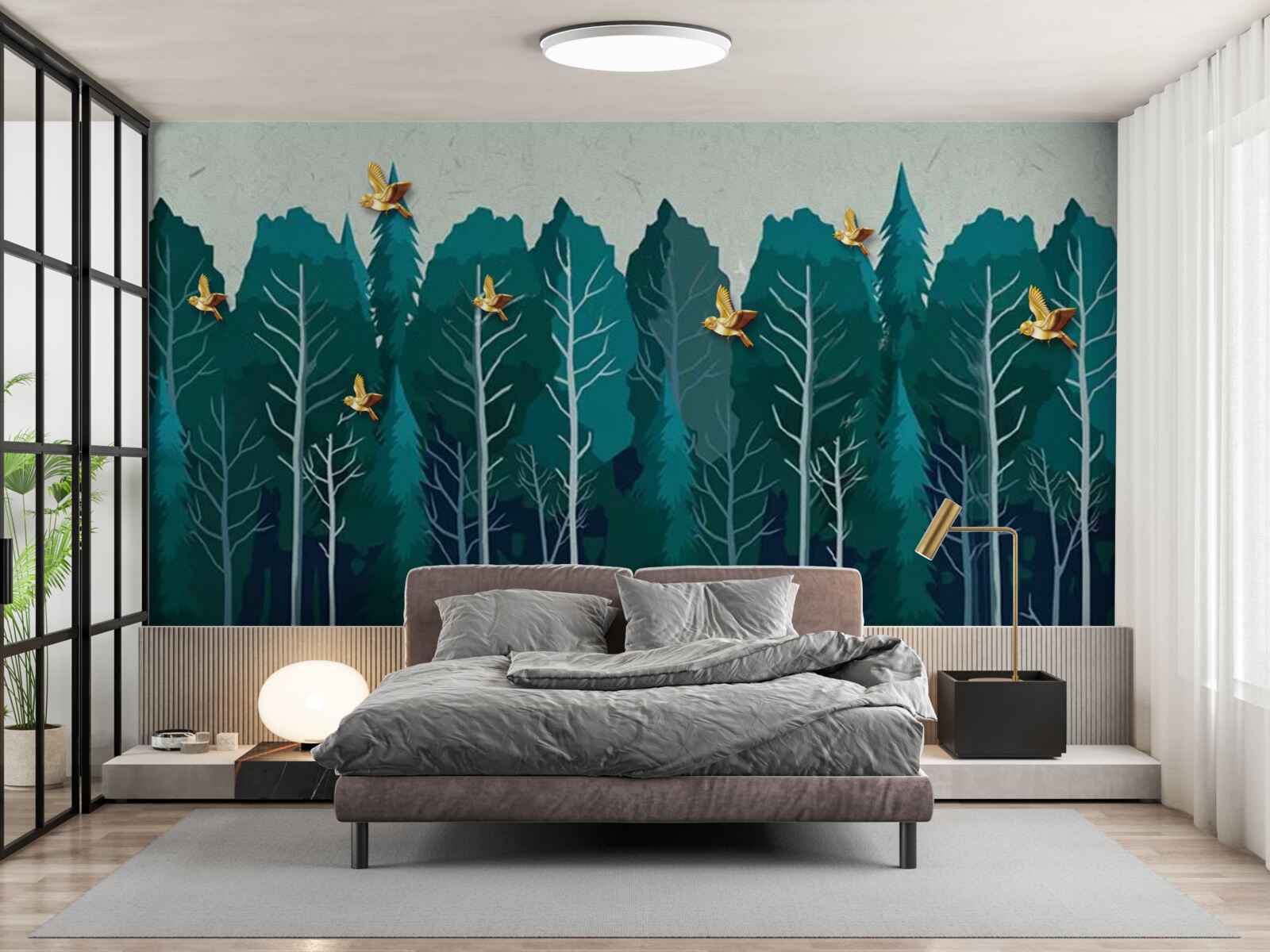 Фотошпалери зображення лісу з листяними деревами