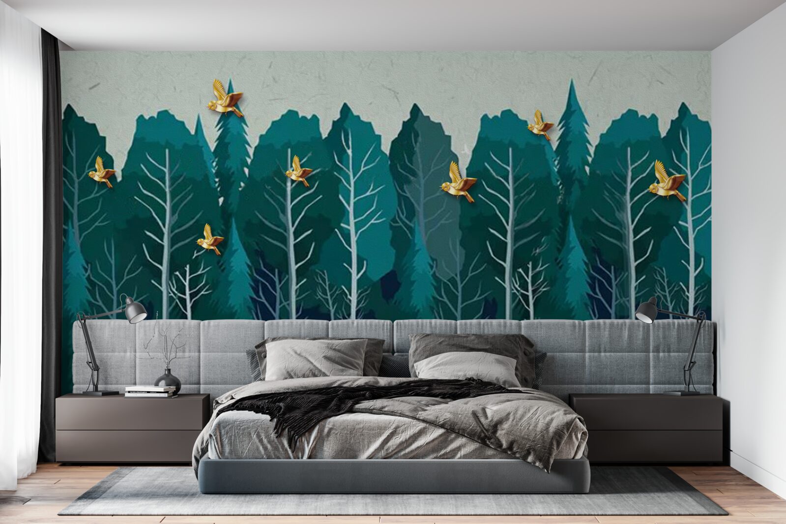 Фотошпалери зображення лісу з листяними деревами